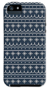 Blue Snowflake Pattern - Phone Case