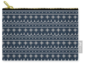 Blue Snowflake Pattern - Carry-All Pouch