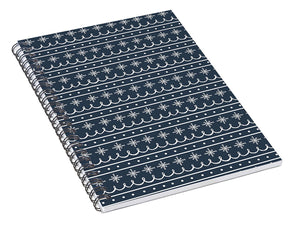 Blue Snowflake Pattern - Spiral Notebook