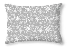 Load image into Gallery viewer, Gray Snowflakes - Throw Pillow