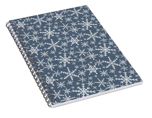 Blue Snowflakes - Spiral Notebook