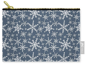 Snowflakes On Navy - Carry-All Pouch
