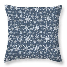 Load image into Gallery viewer, Blue Snowflakes - Throw Pillow