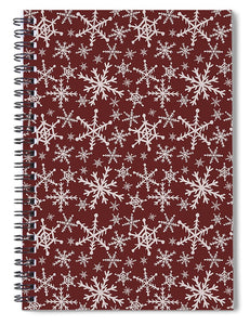 Red Snowflakes - Spiral Notebook