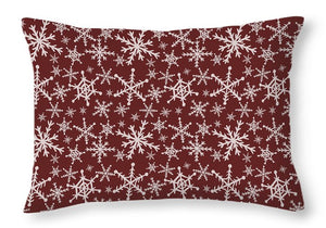 Red Snowflakes - Throw Pillow