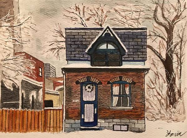 Snowy Cottage - Art Print