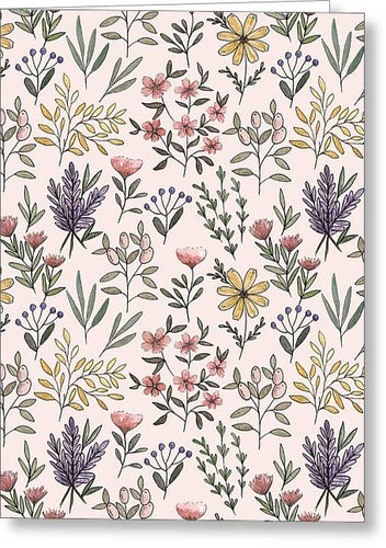 Spring Botanical Pattern - Greeting Card