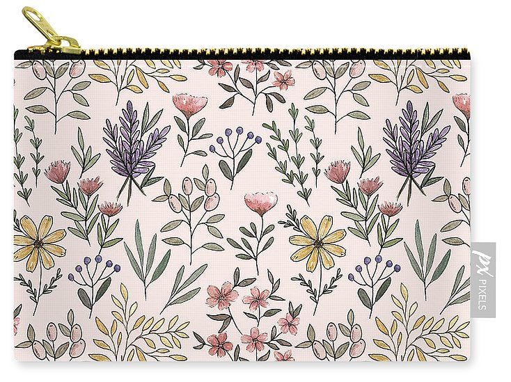 Spring Botanical Pattern - Carry-All Pouch
