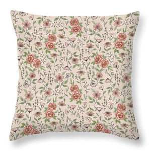Spring Floral Pattern - Throw Pillow