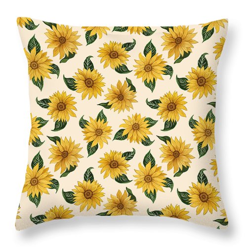 Summer Sunflower Pattern - Throw Pillow