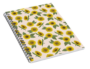 Sunflower Watercolor Pattern - Spiral Notebook