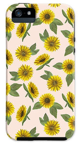 Sunflower Watercolor Pattern - Phone Case