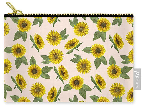 Sunflower Watercolor Pattern - Carry-All Pouch