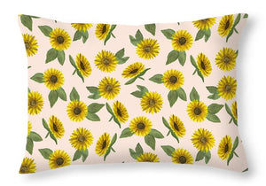 Sunflower Watercolor Pattern - Throw Pillow