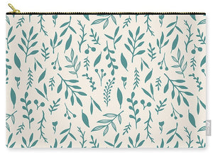 Teal Falling Leaves Pattern - Carry-All Pouch