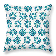 Load image into Gallery viewer, Teal Watercolor Tile Pattern - Throw Pillow
