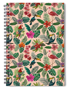 Tropical Bird Pattern - Spiral Notebook