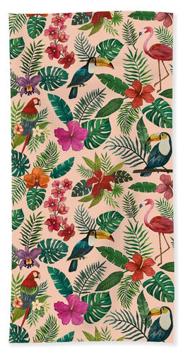 Tropical Bird Pattern - Bath Towel