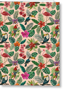Tropical Bird Pattern - Greeting Card