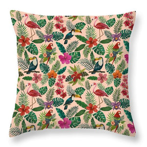 Tropical Bird Pattern - Throw Pillow