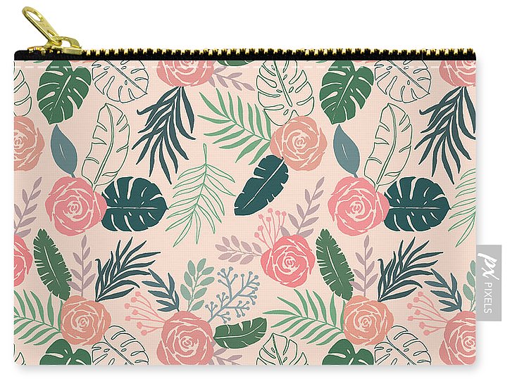 Tropical Floral Pattern - Carry-All Pouch