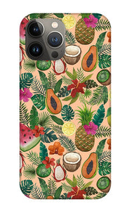 Tropical Fruit and Flowers Pattern - Phone Case