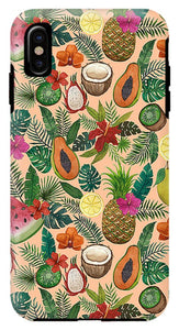 Tropical Fruit and Flowers Pattern - Phone Case