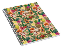 Load image into Gallery viewer, Tropical Fruit and Flowers Pattern - Spiral Notebook
