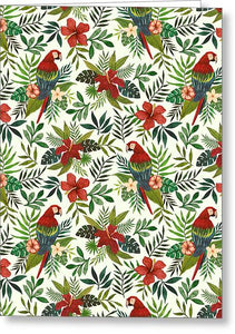 Tropical Parrot Pattern - Greeting Card