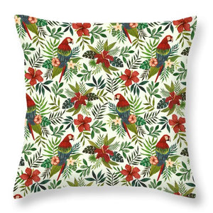 Tropical Parrot Pattern - Throw Pillow