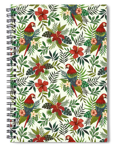 Tropical Parrot Pattern - Spiral Notebook