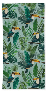 Tropical Toucan Pattern - Beach Towel