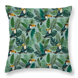 Tropical Toucan Pattern - Throw Pillow