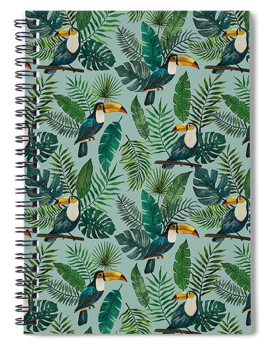 Tropical Toucan Pattern - Spiral Notebook