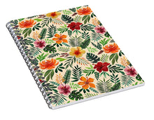 Load image into Gallery viewer, Tropical Watercolor Floral Pattern - Spiral Notebook