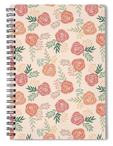 Warm Floral Pattern - Spiral Notebook