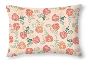 Warm Floral Pattern - Throw Pillow