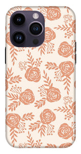 Warm Orange Floral Pattern - Phone Case