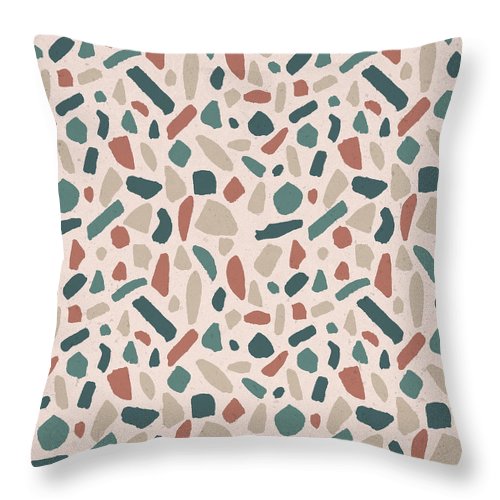 Warm Terrazzo Pattern - Throw Pillow