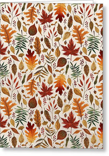 Watercolor Fall Leaves - Greeting Card