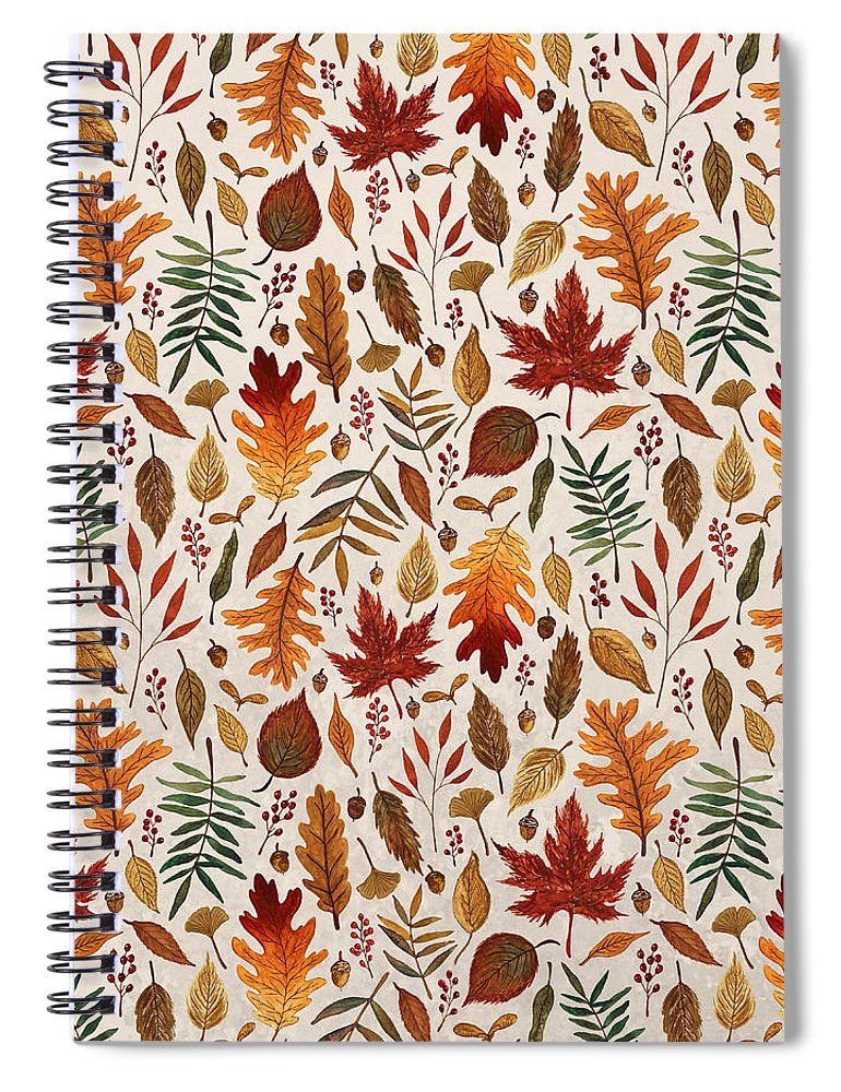 Watercolor Fall Leaves - Spiral Notebook