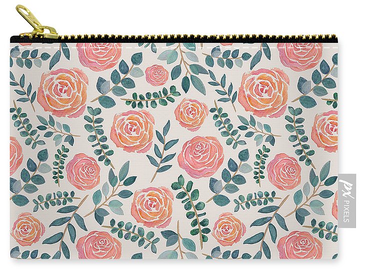 Watercolor Floral Pattern - Carry-All Pouch
