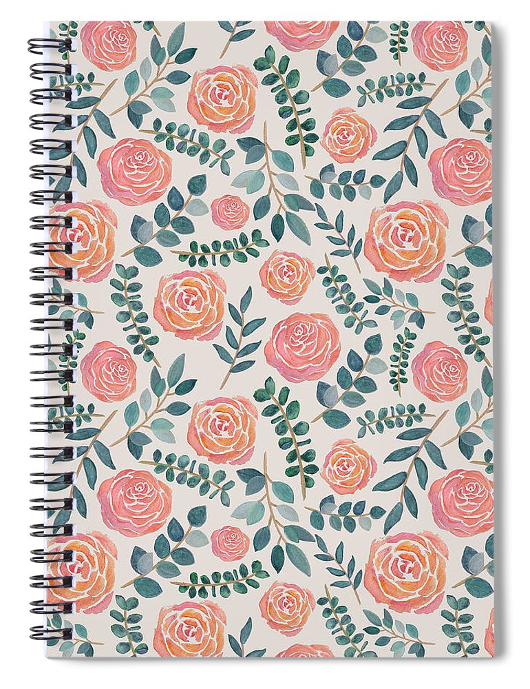 Watercolor Floral Pattern - Spiral Notebook