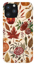 Load image into Gallery viewer, Watercolor Floral Pumpkin, Leaves, and Berries - Phone Case