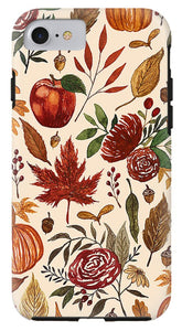 Watercolor Floral Pumpkin, Leaves, and Berries - Phone Case