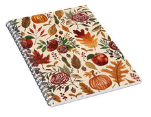 Load image into Gallery viewer, Watercolor Floral Pumpkin, Leaves, and Berries - Spiral Notebook