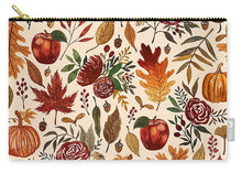 Load image into Gallery viewer, Watercolor Floral Pumpkin, Leaves, and Berries - Carry-All Pouch