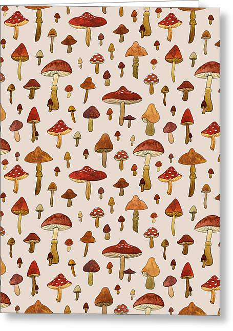 Watercolor Mushroom Pattern - Greeting Card