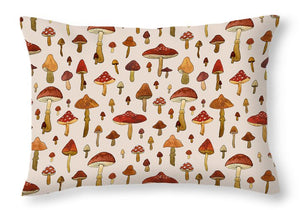 Watercolor Mushroom Pattern - Throw Pillow