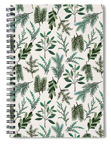 Winter Branch Pattern - Spiral Notebook